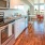long kitchen with dining room adjacent